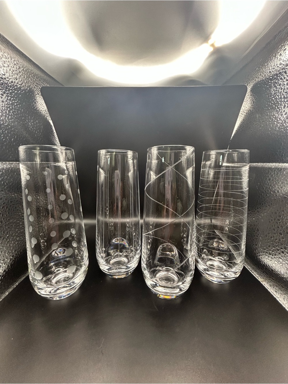 Mikasa Cheers Stemless Flutes Bud Vases 6 1/4” Set Of 4